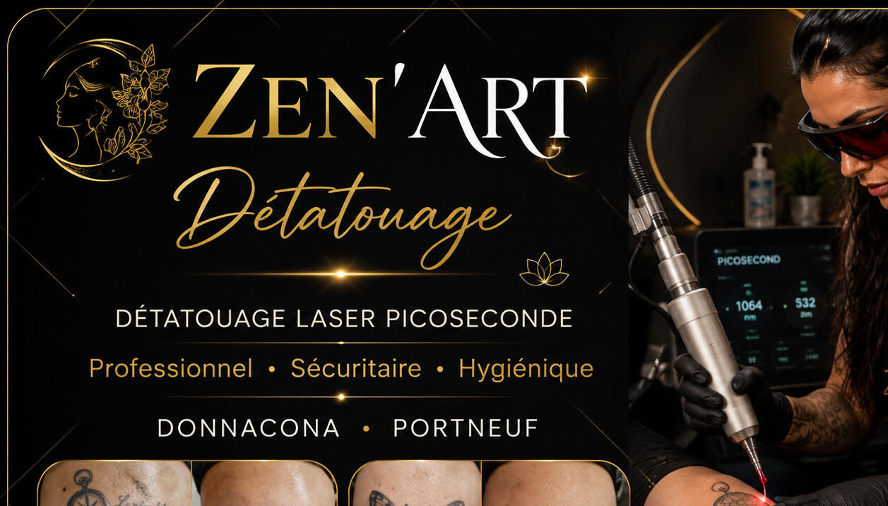 Zen'Art – Clinique dépilation laser, piercing et détatouage à Donnacona Clinique Zen'Art à Donnacona – services de laser et piercing
